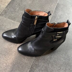 Black Leather Ankle Boots